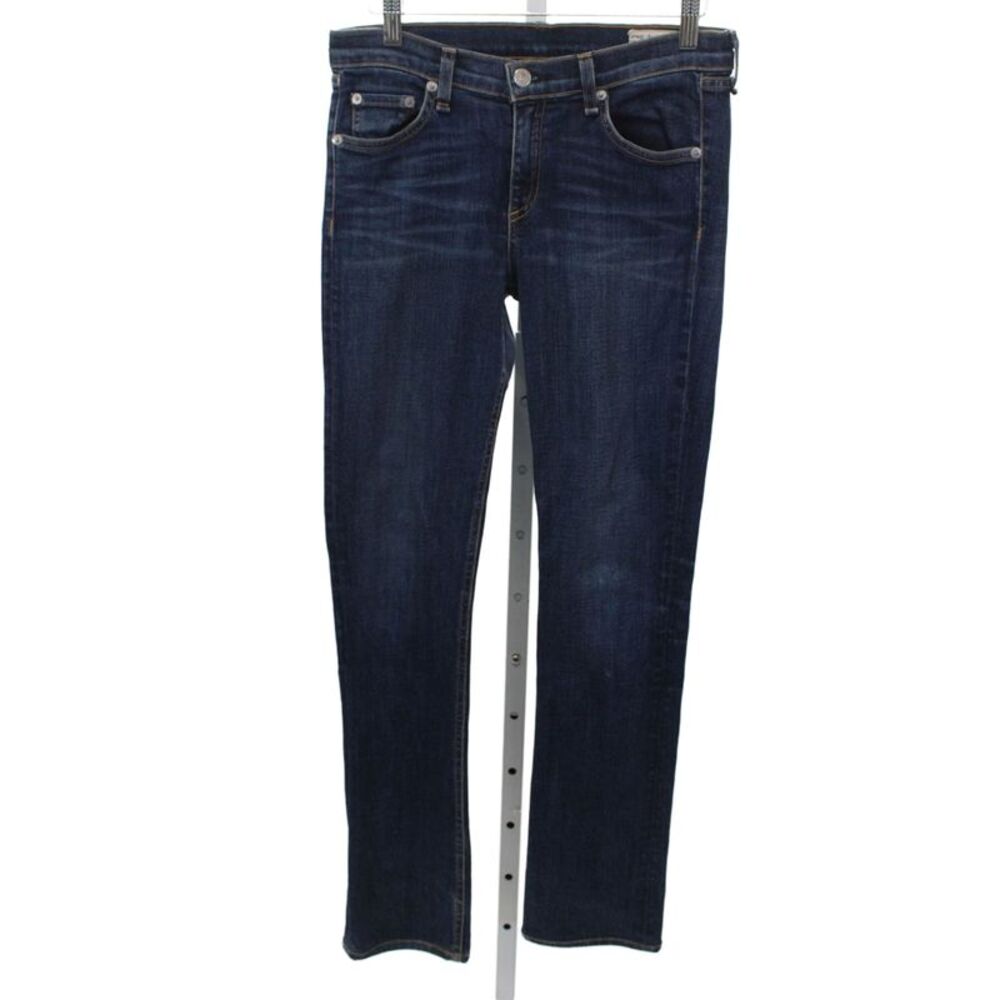 Rag & Bone Jean Womens Straight Blue Jeans Low Rise Button Size 28